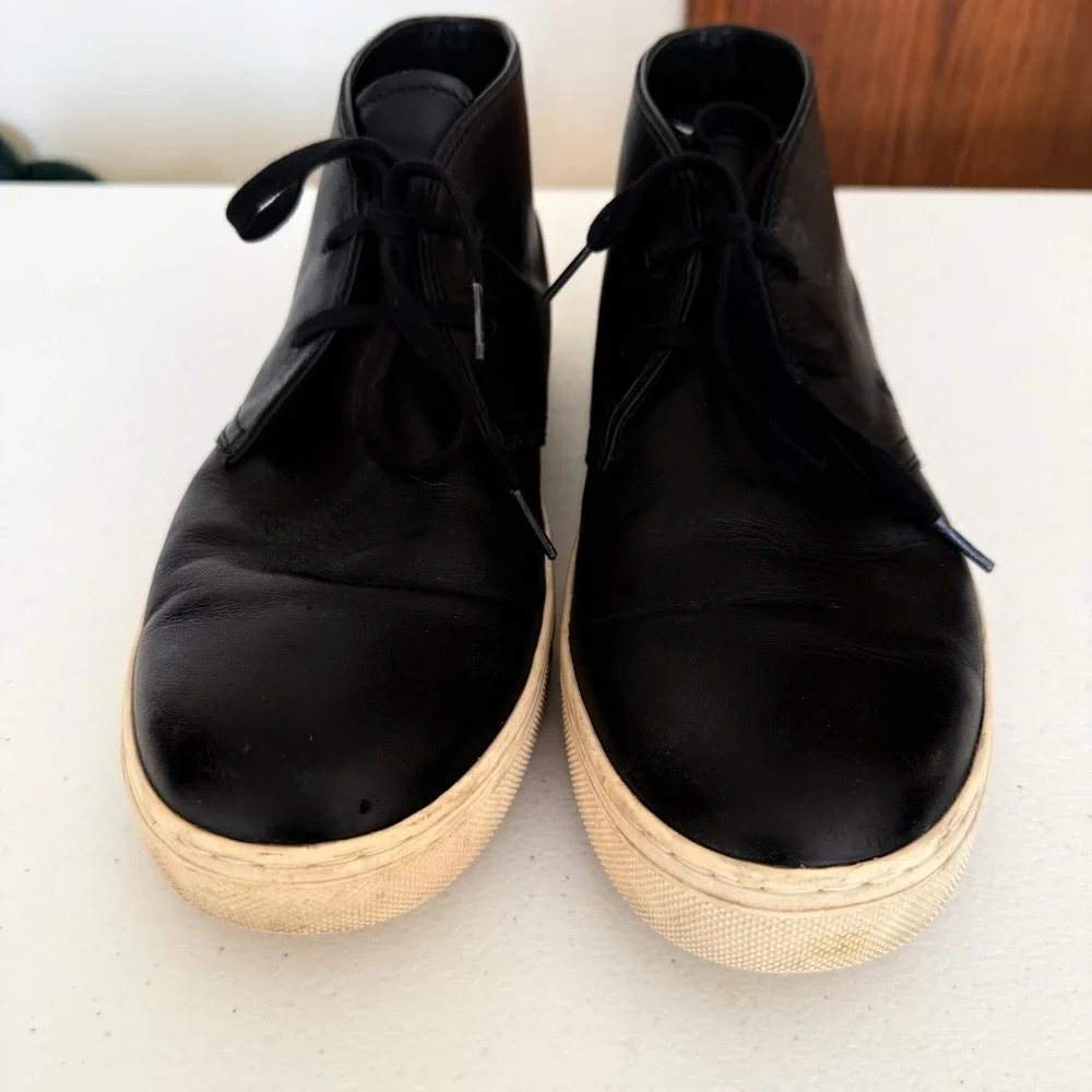 Vince Black Leather Lace High‎ Top Sneakers Men's Chukka Size 13 Minimalist